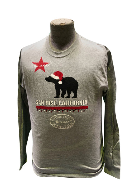 Bear in Santa Hat Long Sleeve Shirt